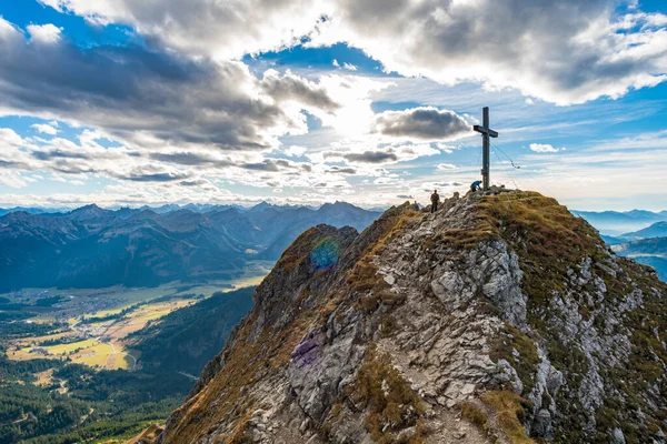 Hermosa Excursión Montaña Aggenstein Atardecer Tannheimer Tal — Foto de Stock