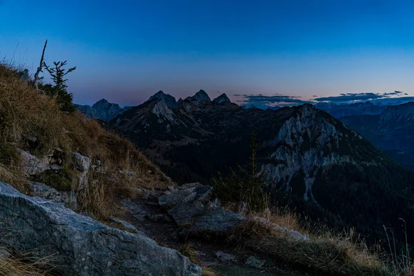 Tannheimer Talの日没時のAggensteinへの美しい山のツアー — ストック写真