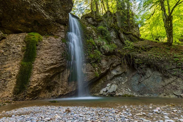Přes Krásnou Přírodní Rezervaci Aachtobel Údolí Gunzesried Allgau — Stock fotografie
