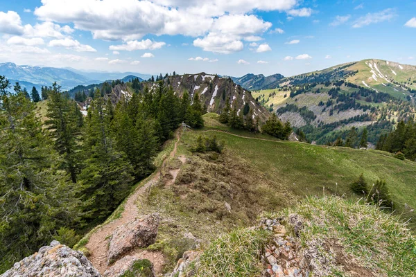 Fantastické Horské Túry Siplingerkopf Heidelbeerkopf Údolí Gunzesried Allgau Alpách — Stock fotografie