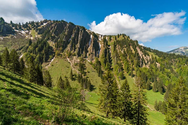 Fantasztikus Hegyi Túra Siplingerkopf Heidelbeerkopf Gunzesried Völgyben Allgau Alpokban — Stock Fotó