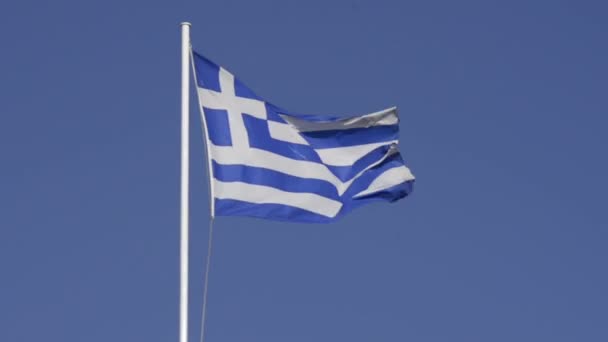 Grecia Bandera ondeando . — Vídeo de stock