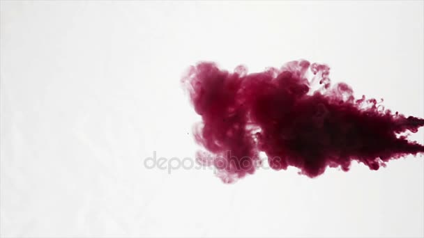 Ακρυλικό χρώμα κόκκινο σύννεφο — Αρχείο Βίντεο