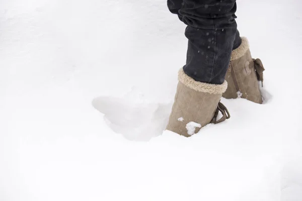 Snow and boots Stock Image