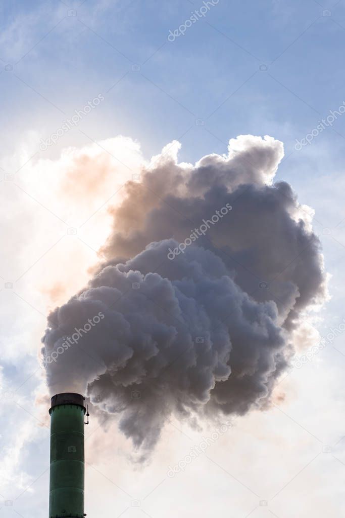 Factory flue and water steam