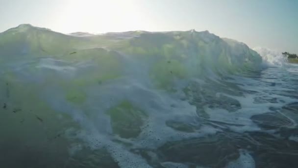 Θάλασσα κύματα αργή κίνηση μήκος σε πόδηα. — Αρχείο Βίντεο
