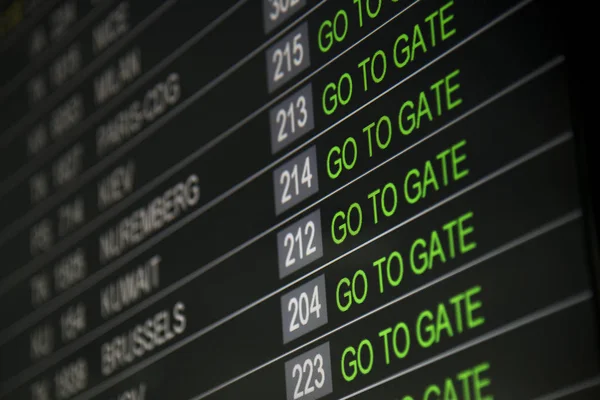 Go to gate written screen. — Stock Photo, Image