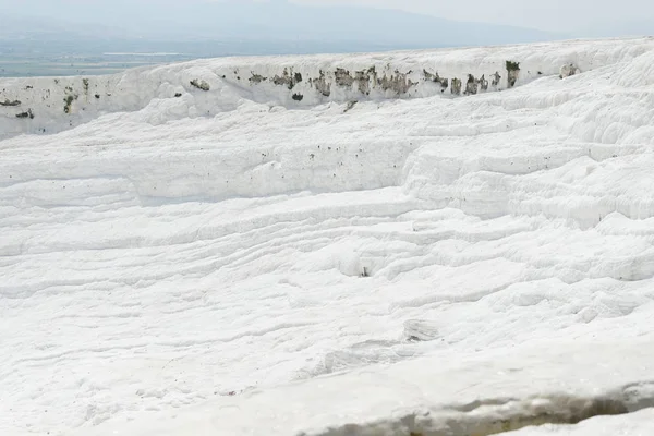 White Travertines Texture Cotton Pamukkale Denizli Turkey — Stock Photo, Image