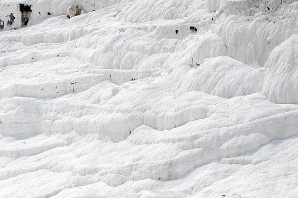 White Travertines Texture Cotton Pamukkale Denizli Turkey — Stock Photo, Image