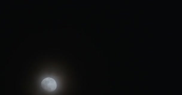 Σελήνη Πλάνα Λήξη Χρόνου Σύννεφα Περνώντας Μπροστά Από — Αρχείο Βίντεο