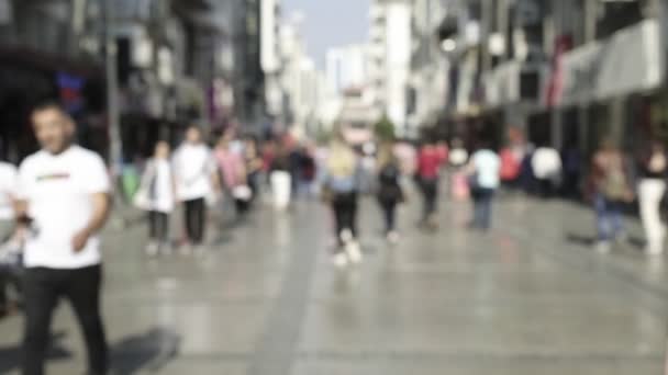 Walking Defocused Crowded People — Stock Video