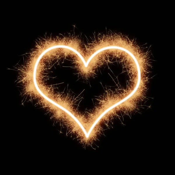 Heart shape symbol on a black background.. — Stock Photo, Image