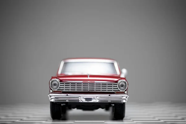 Front view of a red colored 1960 Chevrolet Nova toy model car. — 스톡 사진