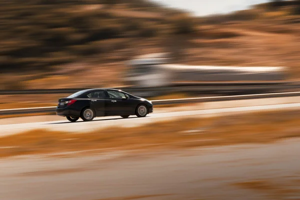 Couleur noire Honda Marque photo de voiture avec pan technique avec mouvement — Photo