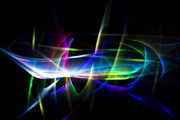 Colorful abstract background on a black background made with lig — Stock Photo, Image