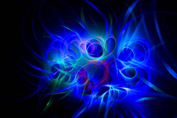 Colorful abstract background on a black background made with lig — Stock Photo, Image