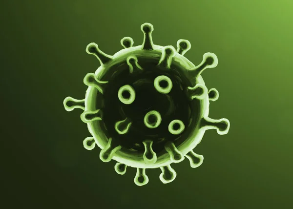 Ilustración de virus sobre un fondo verde . — Foto de Stock