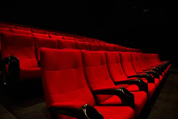 Couleur Rouge Sièges Cinéma Sans Personne — Photo