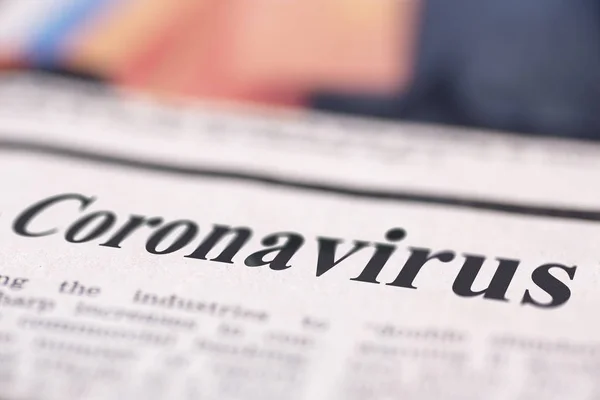 Coronavirus Escrito Jornal Close Tiro Para Texto — Fotografia de Stock