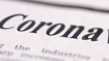 Coronavirus Yazılı gazete metni metne yakın çekim.