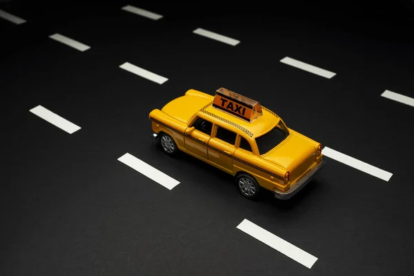 Izmir Turkey July 2019 Top Rear View Yellow Cab Asphalt — Stock Photo, Image