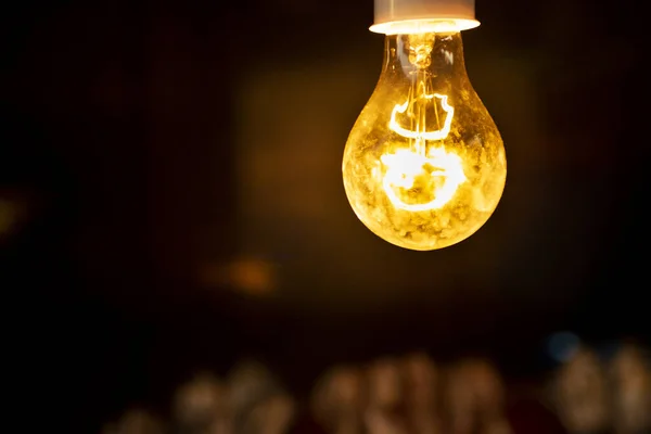 Close Shot Tungsten Lamp Dark Background — Stock Photo, Image