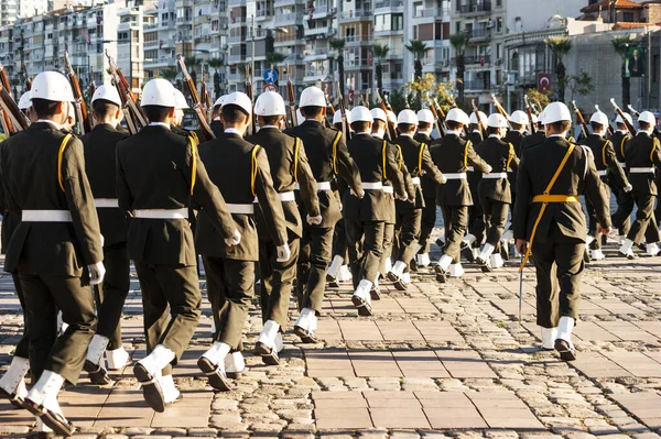 Измир Турция Октября 2015 Года Турецкие Солдаты Идут День Турецкой — стоковое фото