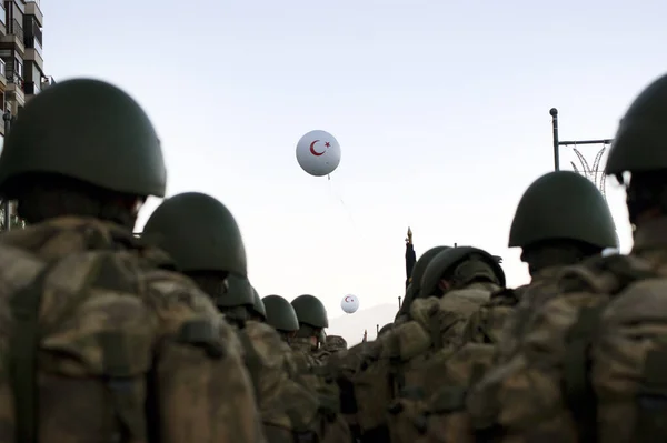 Izmir Törökország 2015 Október Török Katonák Visszapillantása Török Köztársaság Napján — Stock Fotó