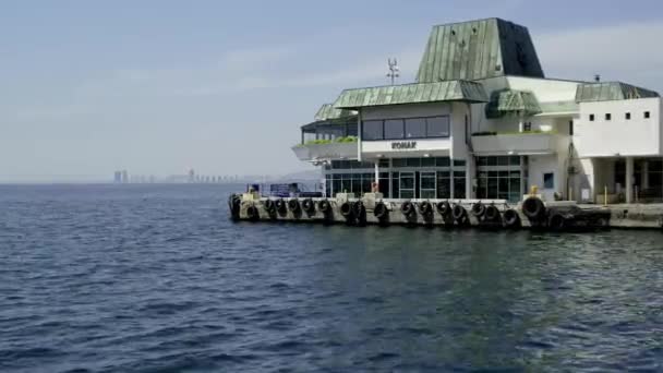 Izmir Turkey April 2020 Konak Steam Boat Pier Shut Nobody — Stock Video
