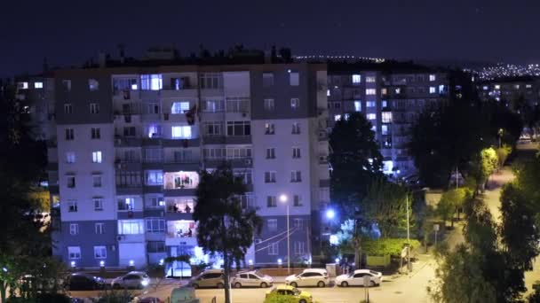 Izmir Turkey April 2020 People Singing Tenth Year March Balconies — Stock Video