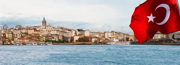Istanbul Turkey November 2018 Panoramic Landscape Karakoy Istanbul Steam Boats — Stock Photo, Image