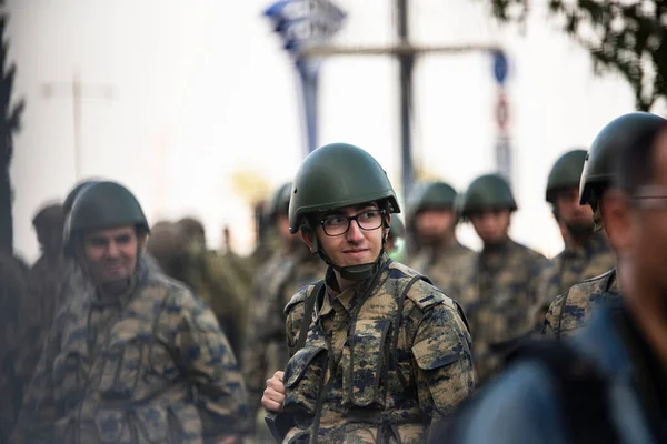 Izmir Törökország 2019 Október Egy Török Katona Portréja Szemüveggel Gundogdu — Stock Fotó