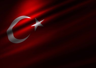 Kırmızı renkli, hilal ve yıldızlı beyaz Türk bayrağının yakın çekim görüntüsü.