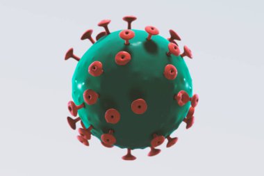 Close up 3D Rendering of Coronavirus 2019 on a white background. clipart