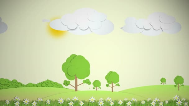 Loopable Nature Background Cartoon — Stock Video