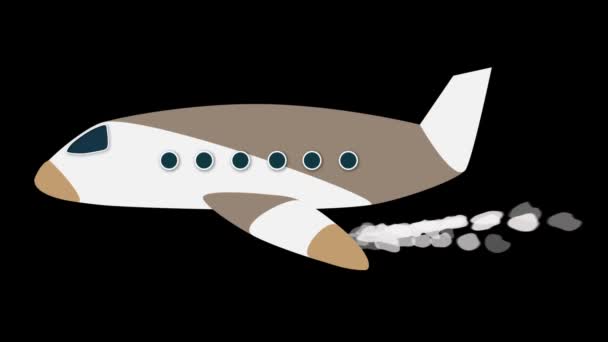 Este Avião Engraçado Animação Loop Dos Desenhos Animados — Vídeo de Stock