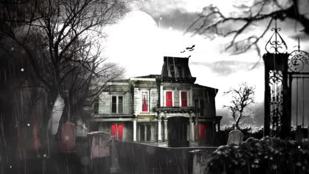 Loopable Video Shows Dark Creepy Horror House Night — 비디오