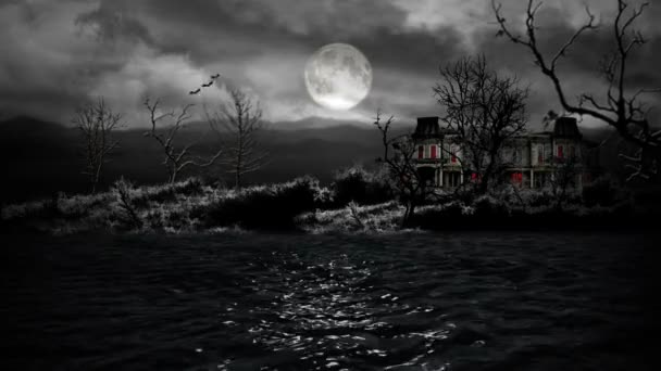 Dies Ist Ein Gruseliger See Haus Hintergrund — Stockvideo