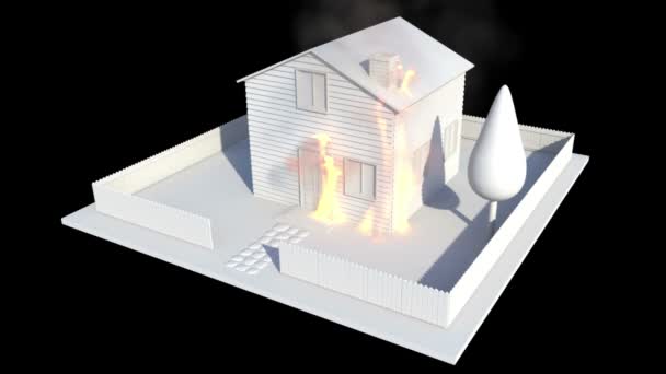 Ten Film Pokazuje Dom Zniszczony Przez Pożar — Wideo stockowe