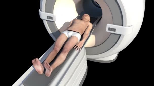 Video Shows Man Undergoing Mri Examination — Stock Video