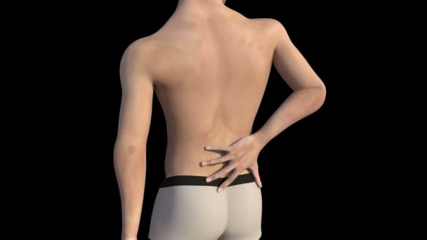 Dieses Video Zeigt Einen Mann Der Unter Rückenschmerzen Leidet — Stockvideo