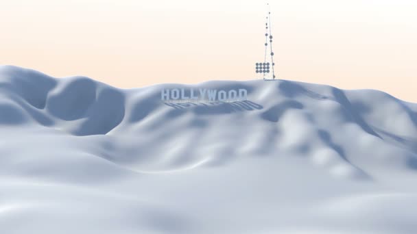 Video Shows Cartoon Overview Hollywood Hill Minimal Cartoon Style — стоковое видео