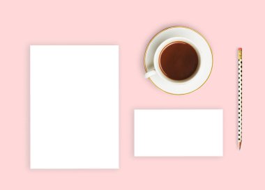 Marka örnekler. Ayarlama şablonu. Düz lay, glamour tarzı. Düğün davet şablonu.