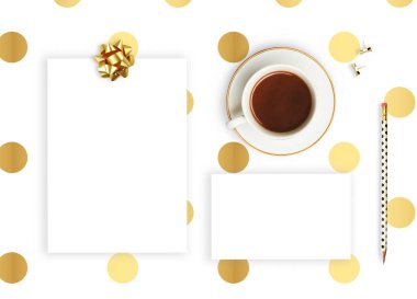 Marka örnekler. Düz lay, glamour tarzı. Düğün davet şablonu.