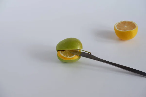 Composition Fruit Jus Pomme Orange Citron — Photo