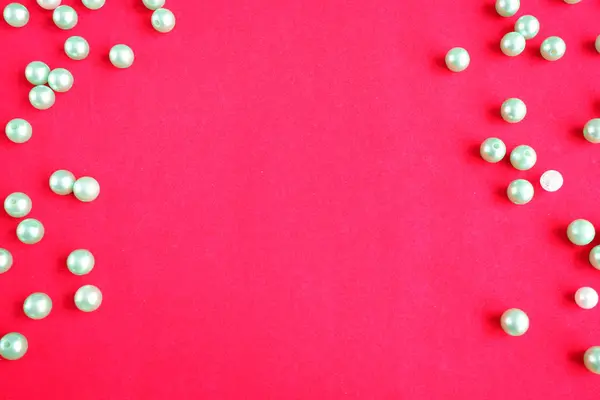 Сочный Красный Дизайн Фона Светло Зелеными Бобами Праздничный Фон Текстура — стоковое фото