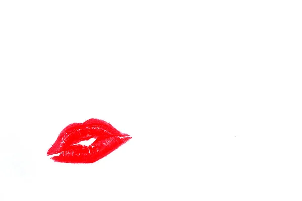 Dessin Avec Rouge Lèvres Rouge Embrasse Beau Fond Cosmétique Designer — Photo