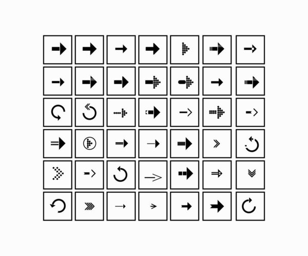 Set of arrow icons. Icons for business. Vector Internet arrows.