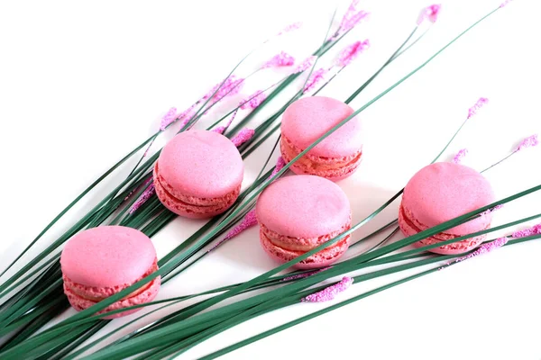Macarons Sur Fond Blanc Des Bonbons Convient Pour Arrière Plan — Photo