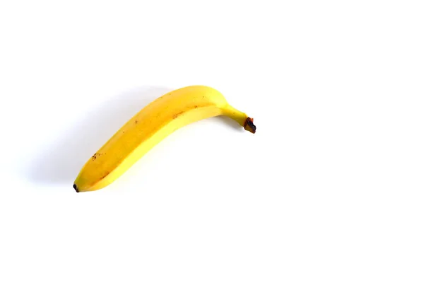 Banana Amarela Suculenta Num Fundo Branco Adequado Para Publicidade Fundo — Fotografia de Stock